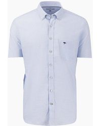 Fynch-Hatton - Fynch-Hatton Short Sleeved Oxford Shirt Check - Lyst