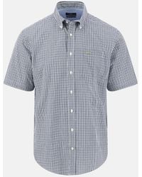 Fynch-Hatton - Seasonal Combi Check Short Sleeved Shirt Avocado - Lyst