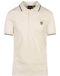 Lyle & Scott - Lyle & Scott Tipped Collar Chalk Polo Shirt - Lyst