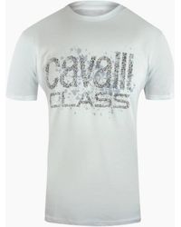 Roberto Cavalli - Cavalli Class Cracked Sprayed Logo T-Shirt - Lyst