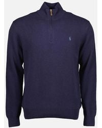 Ralph Lauren - Merino Wool Quarter Zip Jumper - Lyst