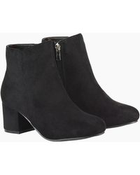 XY London - Ladies Saffy Zipped Mid Block Heel Ankle Boots - Lyst