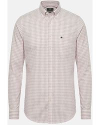 Fynch-Hatton - Cotton Oxford Check Button Down Shirt Magnolia - Lyst