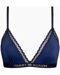 Tommy Hilfiger - Th Tonal Logo Lace Unlined Triangle Bra - Lyst