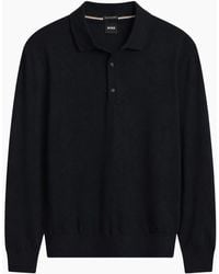 BOSS - H-Lancione Merino Wool Polo Sweater - Lyst