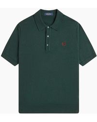 Fred Perry - Cotton Knitted Polo Shirt - Lyst