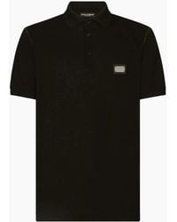 Dolce & Gabbana - Logo Polo Plaque Shirt - Lyst