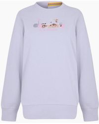 Diadora - Embroidered Crew Neck Ribbed Collar Long Sleeve Sweater - Lyst