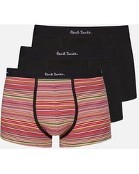 Paul Smith - 3-Pack Signature Stripe & Solid Boxer Trunks, /Multi - Lyst