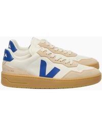 Veja - V-90 O.T. Leather Trainer Pure Atlantique/Almond/Natural - Lyst