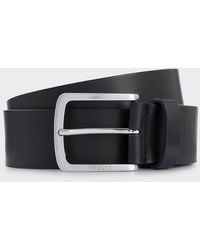 BOSS - Boss Jor-V Italian-Leather Belt With Logo-Engraved Buckle - Lyst