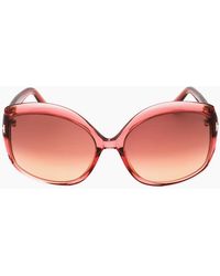 Tom Ford - Gradient Bordeaux Lens Shiny Framed Sunglasses - Lyst