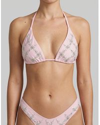 Oceanus - Rose Luxe Self-Tie Bikini Top Multi Colour - Lyst