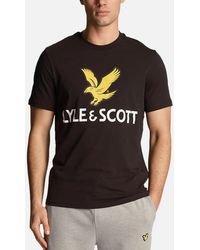 Lyle & Scott - Lyle & Scott Graphic T Shirts Short Sleeve Glitch Printed Summer Cotton Tee - Lyst