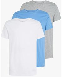 Calvin Klein - 100% Cotton 3 Pack T-Shirts/ Heather/Glacier - Lyst