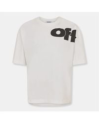 Off-White c/o Virgil Abloh - Logo Print Crew Neck Short Sleeve T-Shirt - Lyst