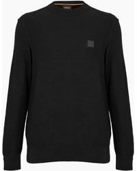 BOSS - Anion Cotton Cashmere Long Sleeve Crew Neck Jumper - Lyst