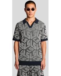 Lyle & Scott - Emblem Ribbed Knitted Polo Shirt - Lyst