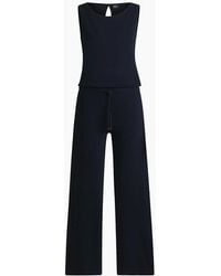 BOSS - Jewel Neck Solid Patterned Sleeveless Jumpsuit - Lyst