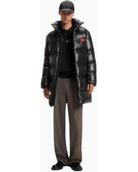 BOSS - Magnus Solid Patterned Zipped Pocket Overcoat - Lyst