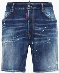 DSquared² - Marine Denim Shorts Paint Splatter Design - Lyst