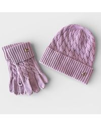 COACH - Cable Beanie & Gloves Gift Set Faded - Lyst
