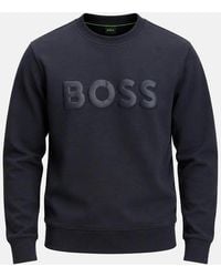 BOSS - Boss Salbo Tonal Logo Sweatshirt Dark - Lyst