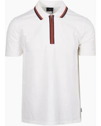 Paul Smith - Reg Fit Zip Polo Shirt Off - Lyst