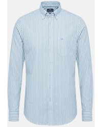 Fynch-Hatton - Cotton Oxford Stripe Button Down Shirt New Breeze - Lyst