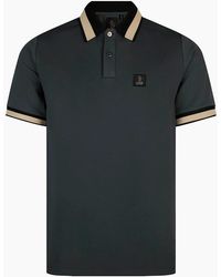 Luke 1977 - Makati Detailed Polo Shirt Charcoal - Lyst