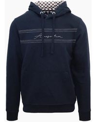 Aquascutum - Hooded Neck Signature Print Sweatshirt - Lyst