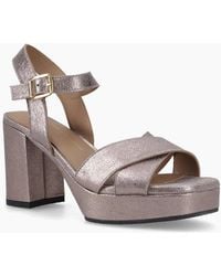 Hush Puppies - Ophelia Leather Heel Suede Pewter Slim Fit Heels - Lyst