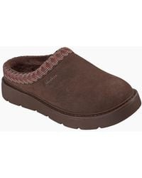 Skechers - Keepsakes Cozy Cascade Leather Chocolate Slippers - Lyst