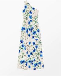 Ro&zo - Petite Aubrey Clematis Print One Shoulder Dress - Lyst