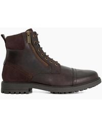 Dune - Lo Cayden Combat Boots Lace Up Low Heel - Lyst