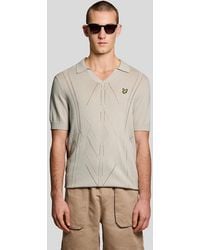 Lyle & Scott - Open Collar Argyle Knitted Polo Shirt - Lyst