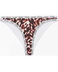 Calvin Klein - Logo Tape High Leg Cheeky Bikini Bottom, Animal - Lyst