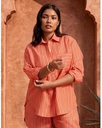 Live Unlimited London - Modal Stripe Shirt With Patch Pocket - Lyst