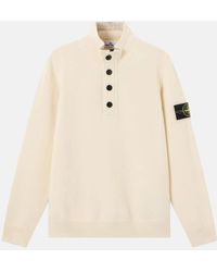 Stone Island - 1/4 Button 5100040 Sweater - Lyst
