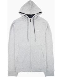 BOSS - Saggy Embroidered Contrast Logo Zip Up Sweatshirt 059 - Lyst