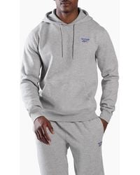 Reebok - Id 2-Col Logo Hoodie Cotton Hooded Sweatshirt - Lyst