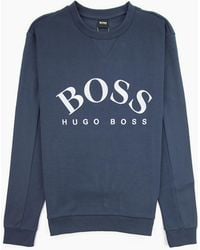 BOSS - Curved Logo Salbo Sweatshirt - Lyst