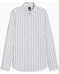BOSS - Button Down Collar Collared Neck Long Sleeve Shirt - Lyst