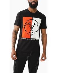 TRUE RELIGION - 108323 Graphic T Shirts Logo Crew Neck Half Sleeve Cotton Tee - Lyst