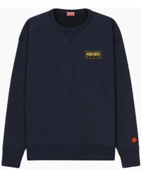 KENZO - Paris Outlined Logo Midnight Sweatshirt - Lyst