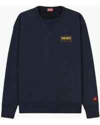 KENZO - Paris Outlined Logo Oversized Midnight Sweatshirt - Lyst