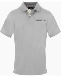 Aquascutum - Embroidered Collared Neck Short Sleeve Polo Shirt - Lyst