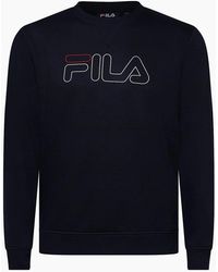 Fila - Jude Logo Print Crew Neck Ribbed Collar Sweatshirt - Lyst