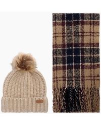Barbour - Saltburn Beanie & Tartan Scarf Set - Lyst