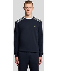 Lyle & Scott - Lyle & Scott Check Panelled Crew Neck Sweatshirt - Lyst